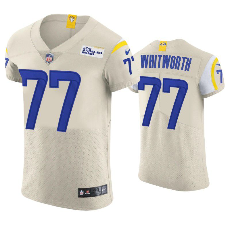 Men Los Angeles Rams #77 Andrew Whitworth Nike Cream Vapor Elite NFL Jersey